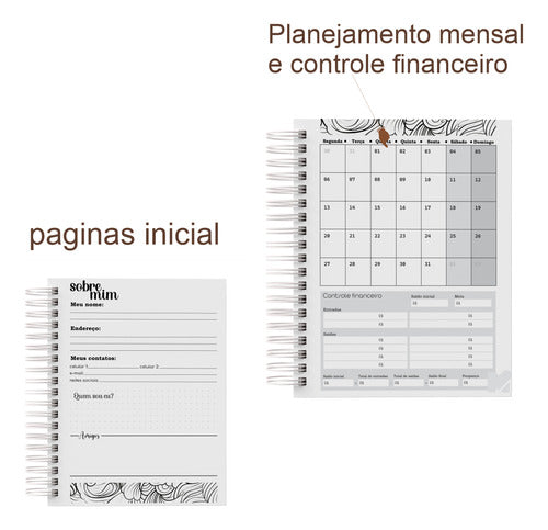 Agenda 2025 Coloring - 1 Dia Por Página Com Horário Capa Dura