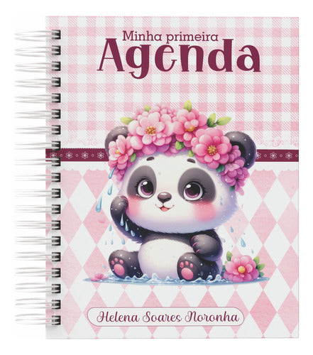 Agenda Creche Maternal Infantil 2025 Panda Rosa Menina
