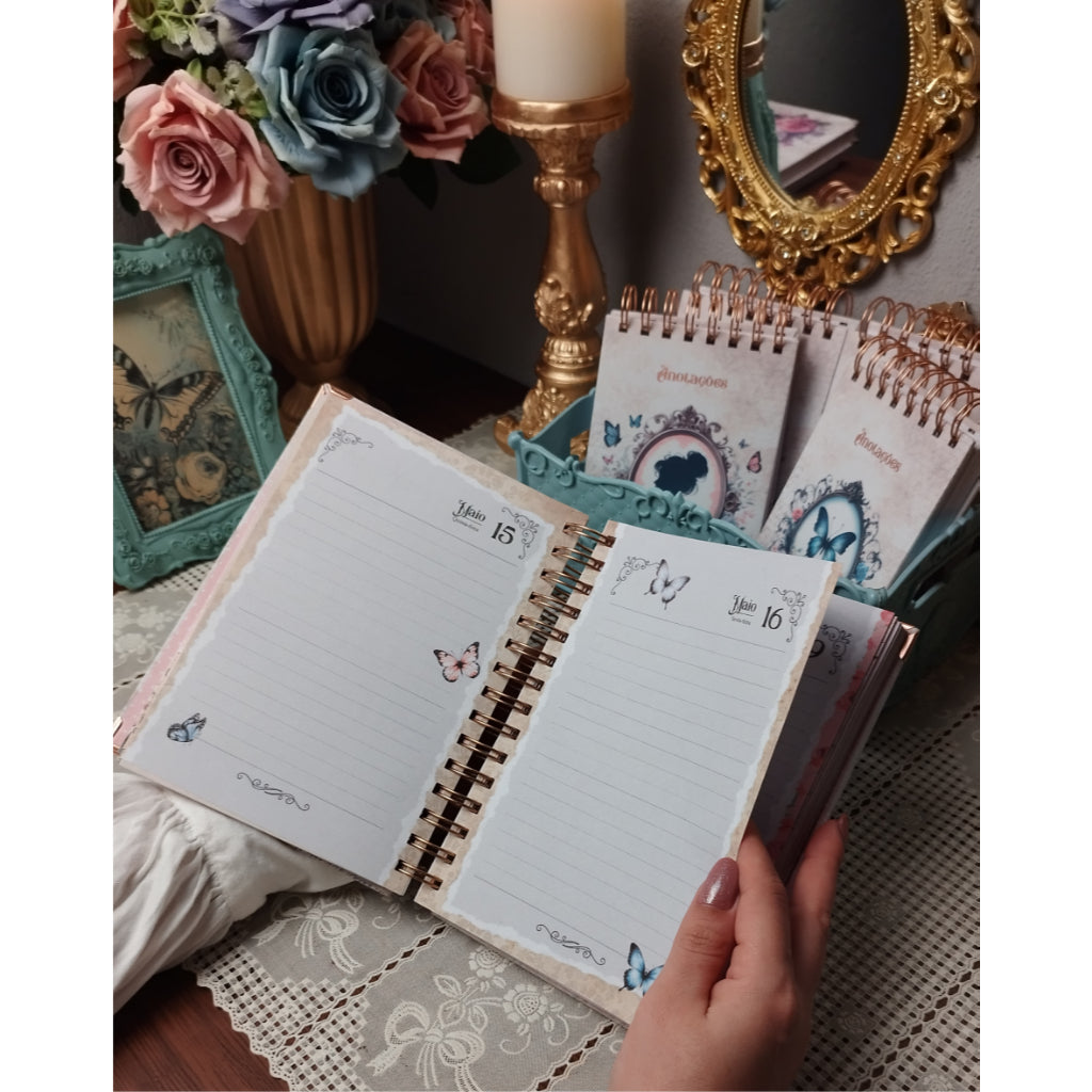 Agenda 2025 Vintage Elegância Estilo Retrô