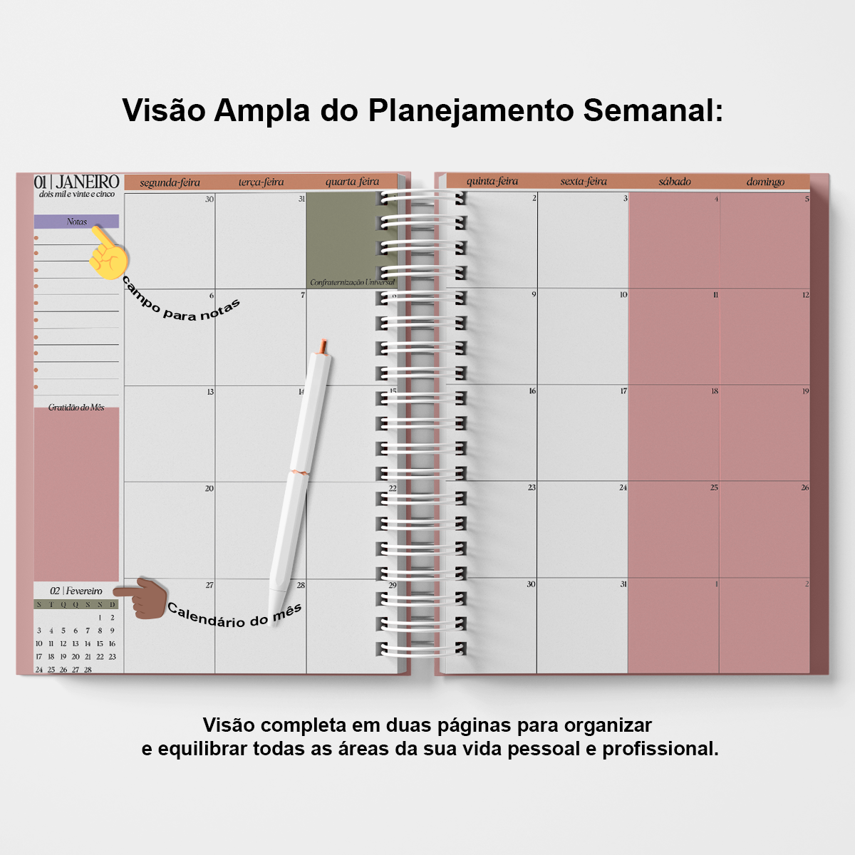 Planner Semanal 2026 - Agenda 2026, Agenda Planner