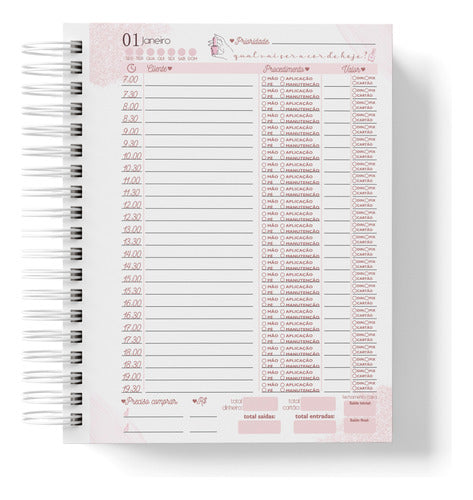 Agenda Manicure E Pedicure Para Agendamentos Capa Dura Meart