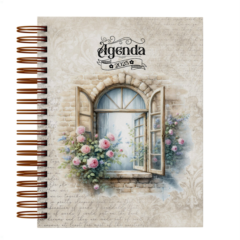 Agenda 2025 Vintage Elegância Estilo Retrô