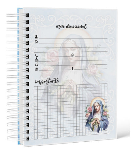 Caderno Devocional Católico Coleção Virgem Maria 244 Pag Decoradas