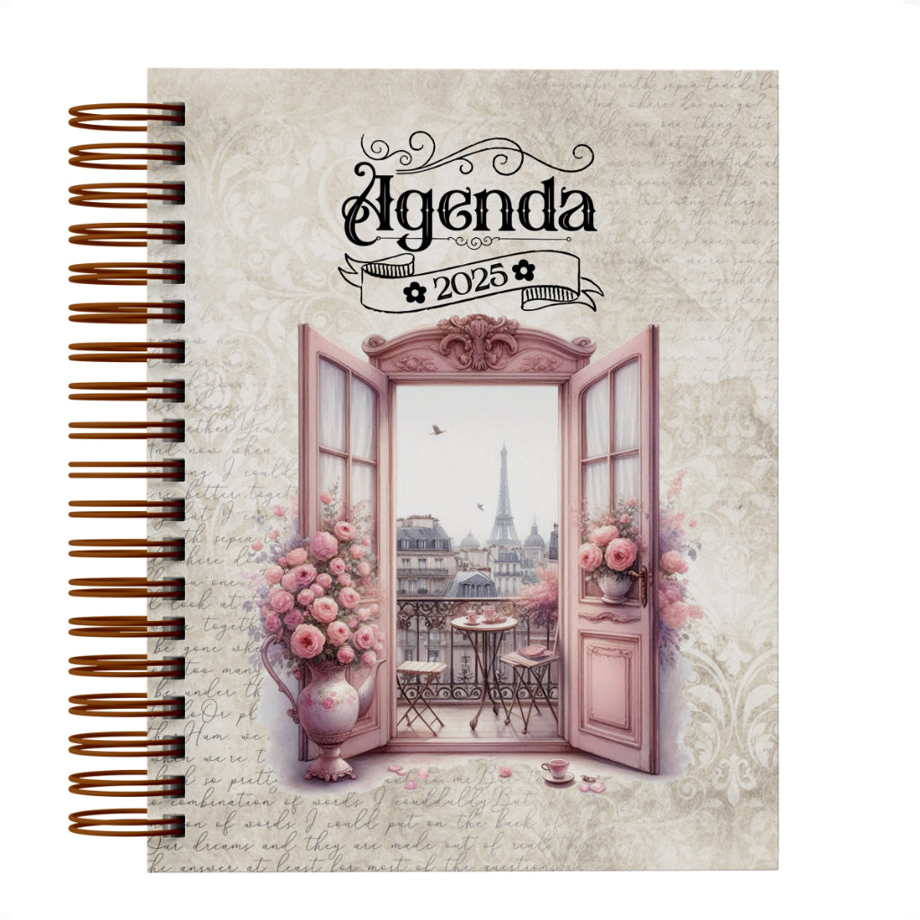 Agenda 2025 Vintage Elegância Estilo Retrô