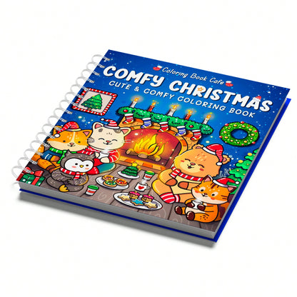 Livro para colorir Natal Aconchegante Azul - 30 ilustrações