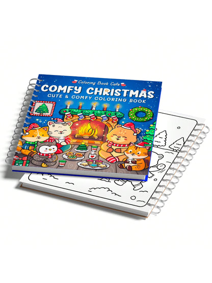 Livro para colorir Natal Aconchegante Azul - 30 ilustrações