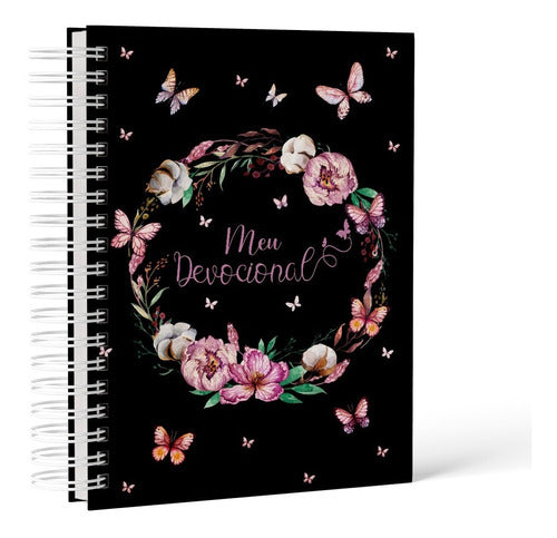 Caderno Devocional Borboleta Preto