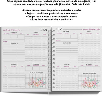 Agenda 2026 - 1 dia por Página, Coleção Borboletas