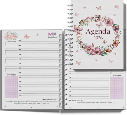 Agenda 2026 - 1 dia por Página, Coleção Borboletas