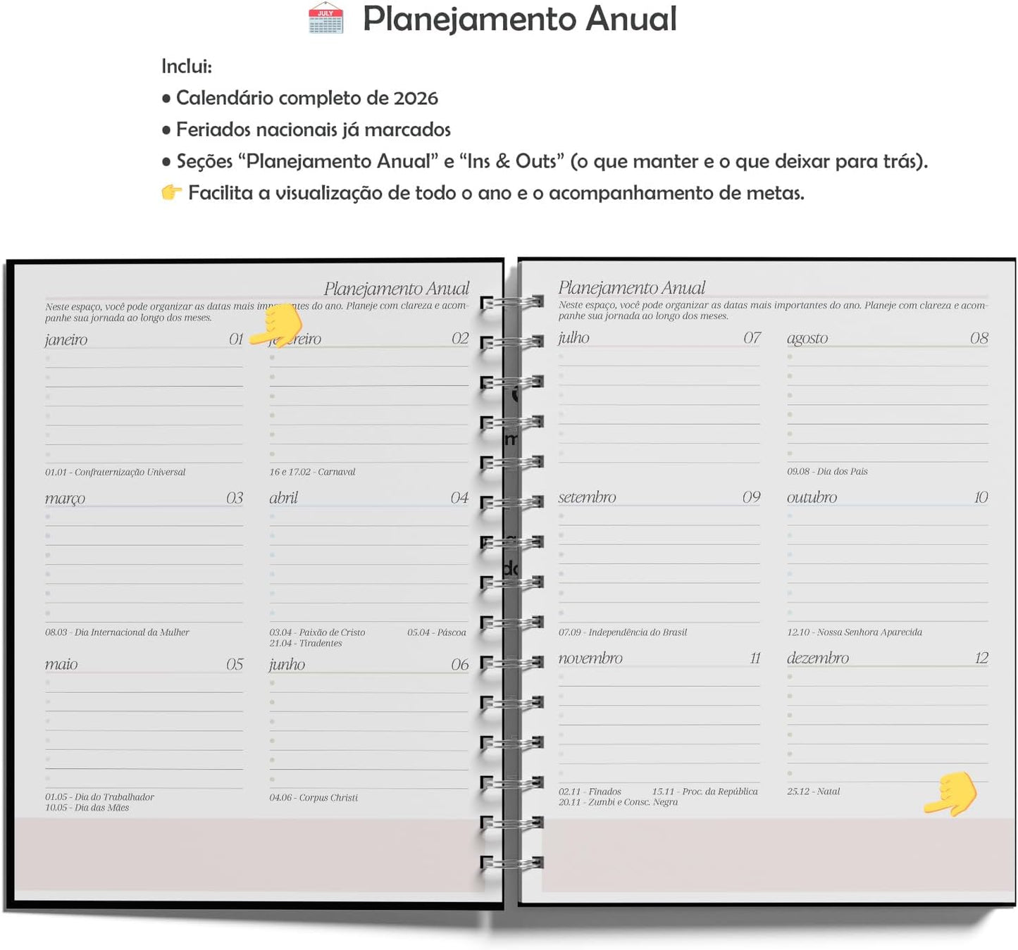 Planner 2026 - Cada flor no seu tempo: planeje o ano com calma e propósito.