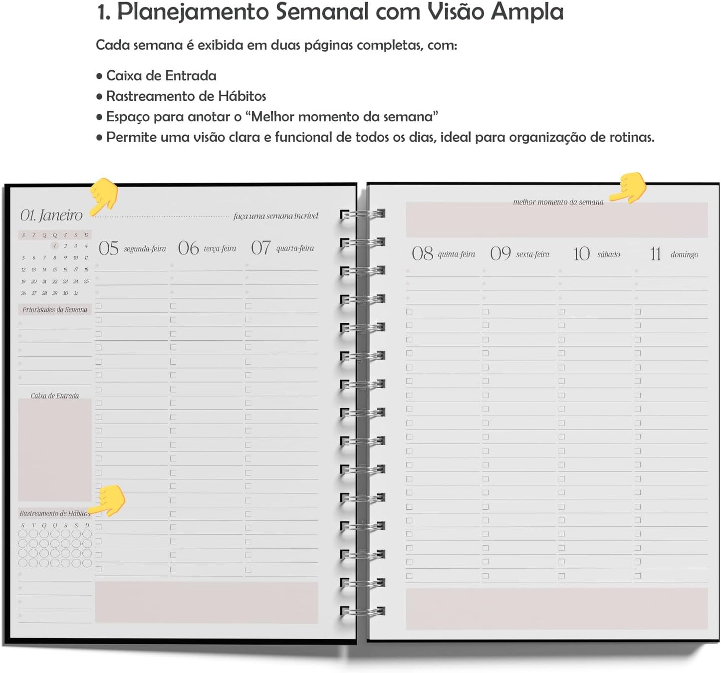 Planner 2026 - Cada flor no seu tempo: planeje o ano com calma e propósito.