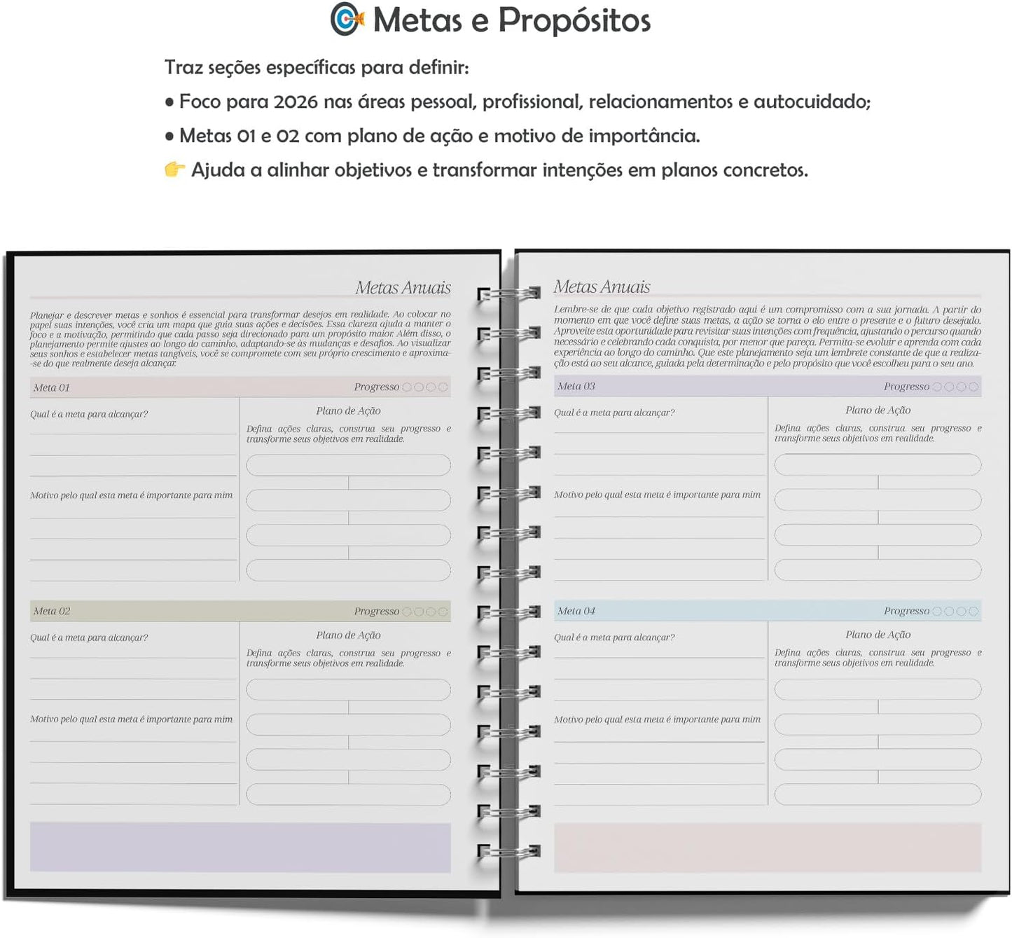 Planner 2026 - Cada flor no seu tempo: planeje o ano com calma e propósito.