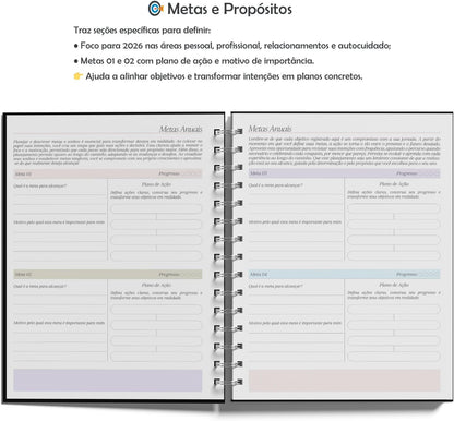 Planner 2026 - Cada flor no seu tempo: planeje o ano com calma e propósito.