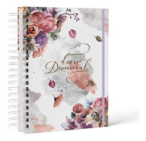 Caderno Devocional Floral lilás